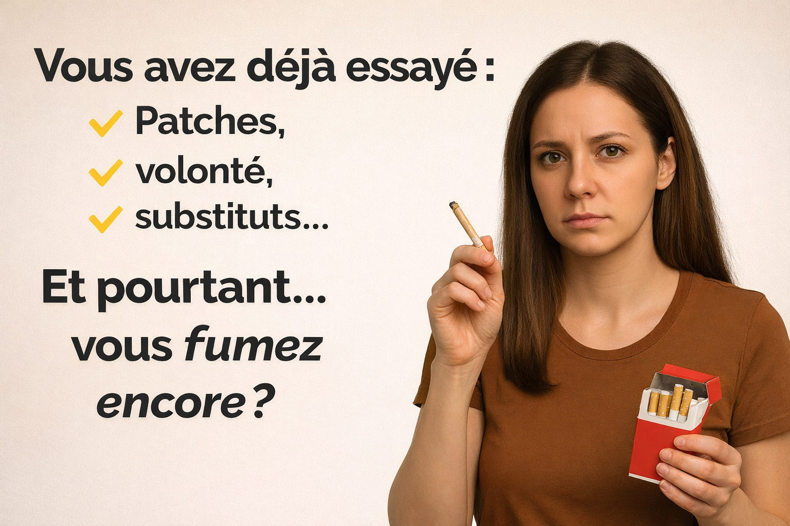 Visuel lié aux habitudes tabac et à l'envie d'arrêter durablement.